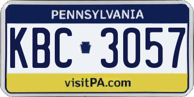PA license plate KBC3057