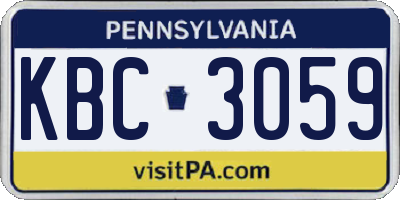 PA license plate KBC3059