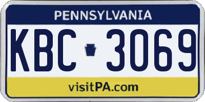 PA license plate KBC3069