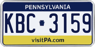 PA license plate KBC3159