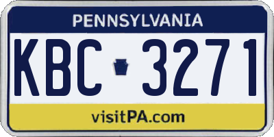 PA license plate KBC3271