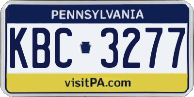PA license plate KBC3277