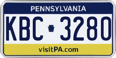 PA license plate KBC3280