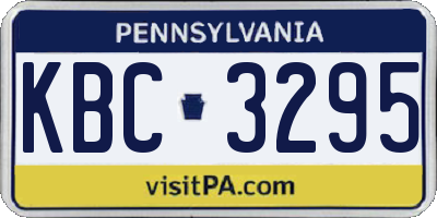 PA license plate KBC3295