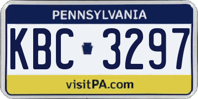 PA license plate KBC3297