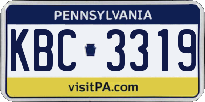 PA license plate KBC3319