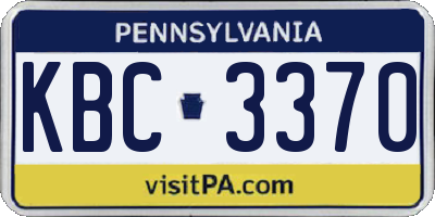 PA license plate KBC3370