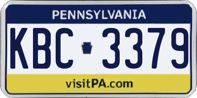 PA license plate KBC3379