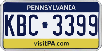 PA license plate KBC3399