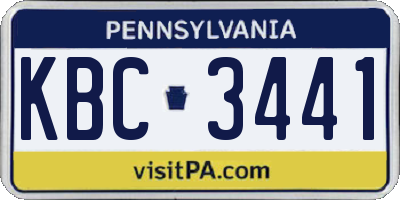 PA license plate KBC3441
