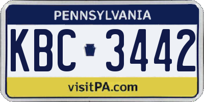 PA license plate KBC3442