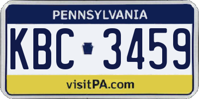 PA license plate KBC3459