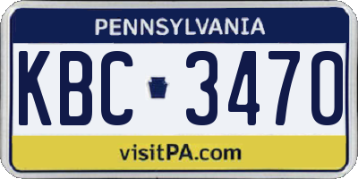 PA license plate KBC3470
