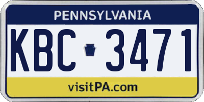 PA license plate KBC3471