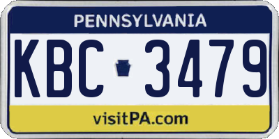 PA license plate KBC3479