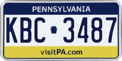 PA license plate KBC3487