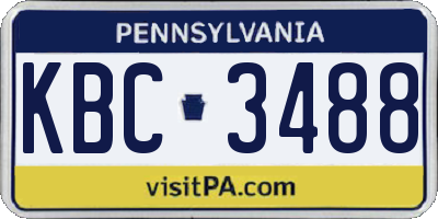 PA license plate KBC3488