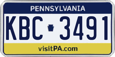 PA license plate KBC3491