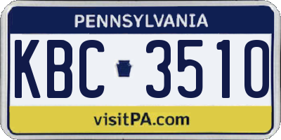 PA license plate KBC3510