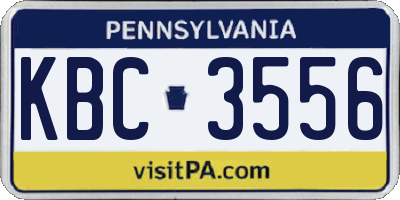 PA license plate KBC3556