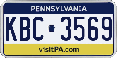 PA license plate KBC3569
