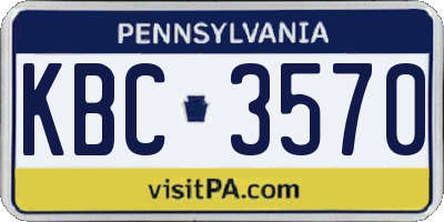 PA license plate KBC3570