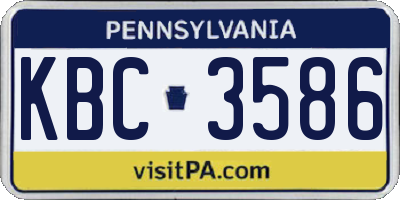 PA license plate KBC3586