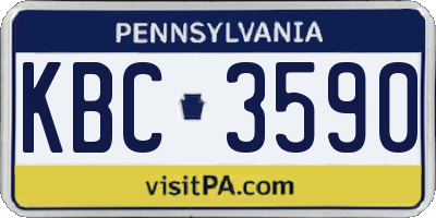 PA license plate KBC3590