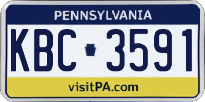 PA license plate KBC3591