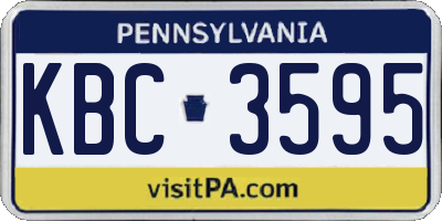PA license plate KBC3595