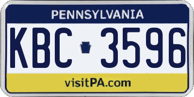 PA license plate KBC3596