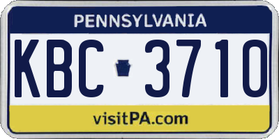 PA license plate KBC3710