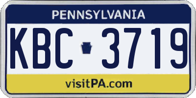 PA license plate KBC3719
