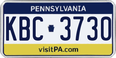 PA license plate KBC3730