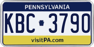 PA license plate KBC3790