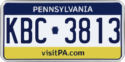 PA license plate KBC3813