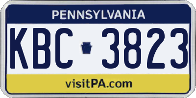 PA license plate KBC3823