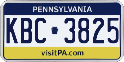 PA license plate KBC3825