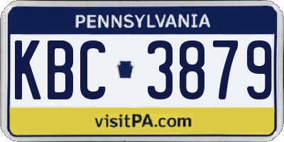 PA license plate KBC3879