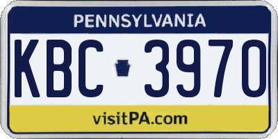 PA license plate KBC3970