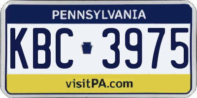 PA license plate KBC3975