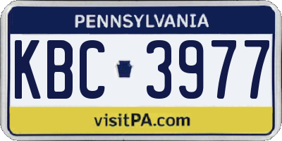 PA license plate KBC3977