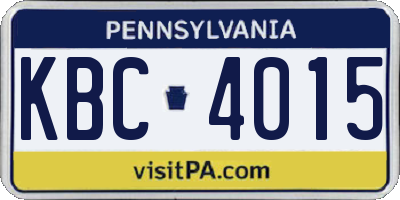 PA license plate KBC4015