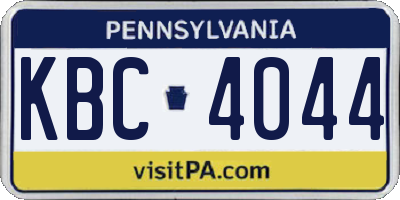 PA license plate KBC4044
