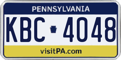 PA license plate KBC4048