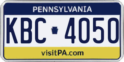 PA license plate KBC4050