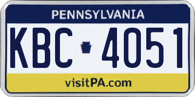 PA license plate KBC4051