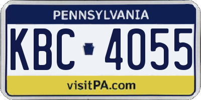 PA license plate KBC4055