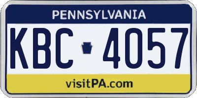 PA license plate KBC4057
