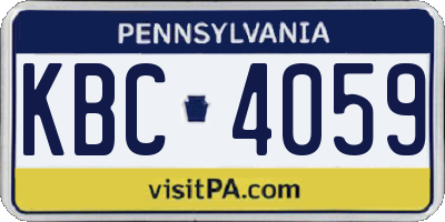 PA license plate KBC4059